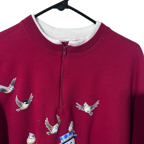 Vintage Snowman Sweatshirt Grandmacore handmade Granny size Large - Picture 5 of 5
